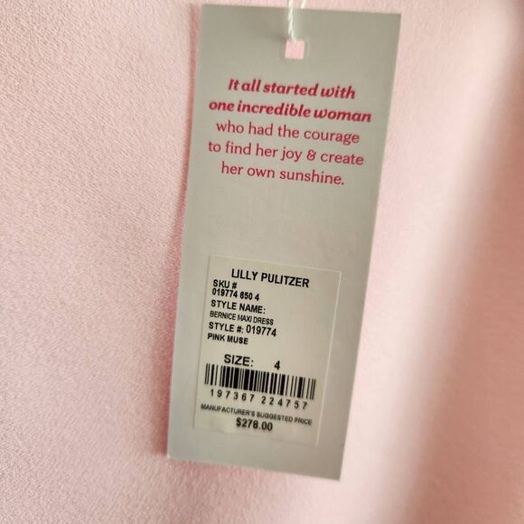 Lilly Pulitizer Bernice Maxi Dress 4 Pink Bows Formal Wedding - Picture 5 of 6